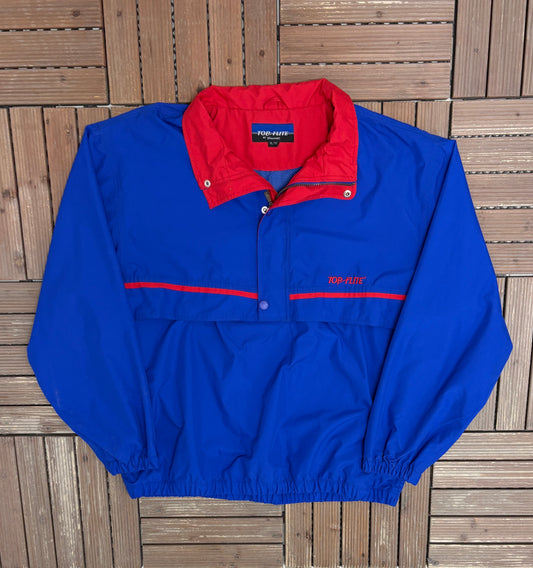 Top-Flite Golf Graphic Windbreaker | Size X-Large | Vintage 1990s Golf Blue Windbreaker |
