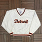 Detroit Tigers Stitched Windbreaker | Size X-Large | Vintage 2000s MLB Baseball White Jacket |