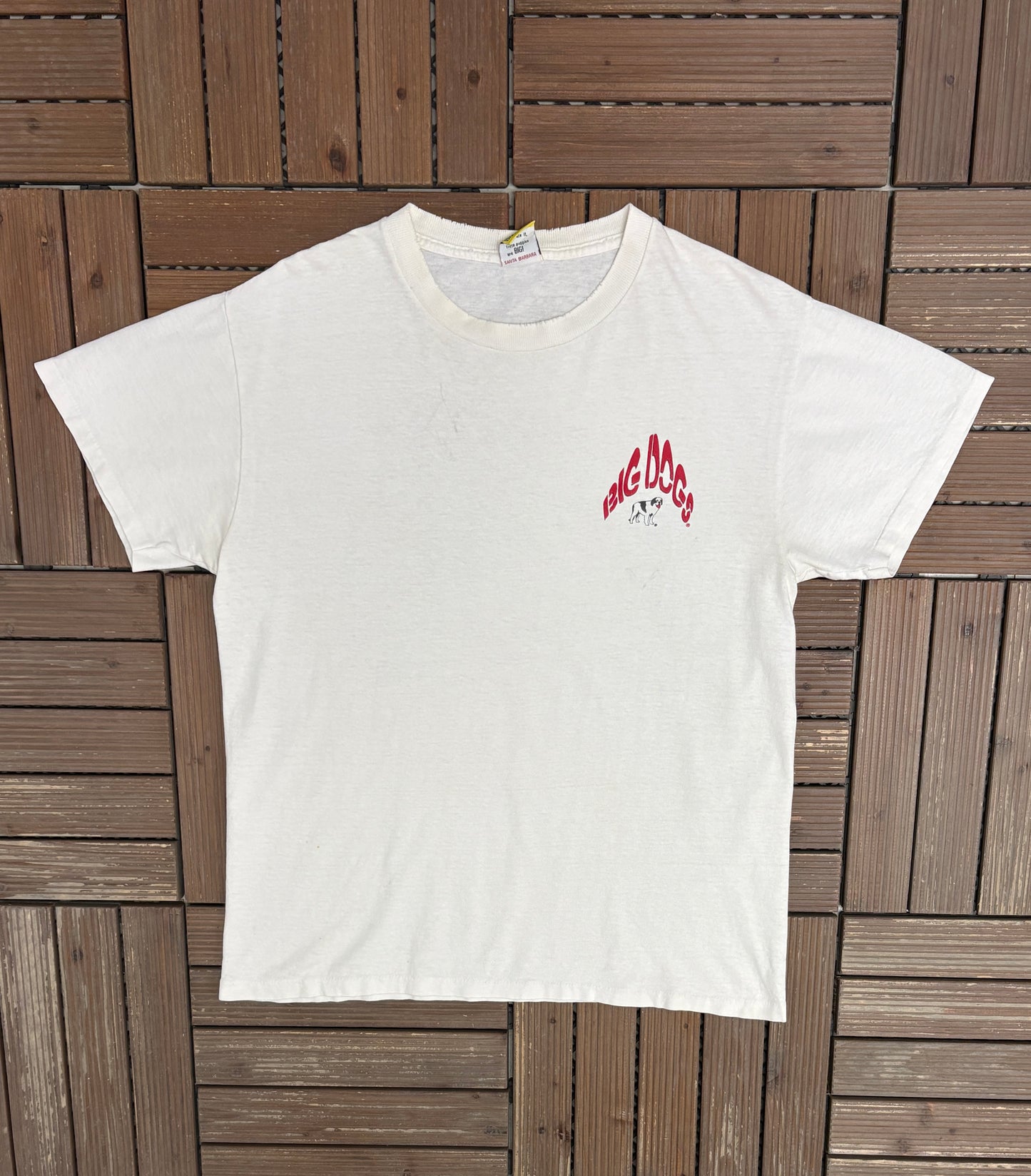 Big Dogs "Dog Trek" Graphic Tee | Size Large | Vintage 1990s Cartoon Dog White T-Shirt |