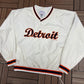 Detroit Tigers Stitched Windbreaker | Size X-Large | Vintage 2000s MLB Baseball White Jacket |