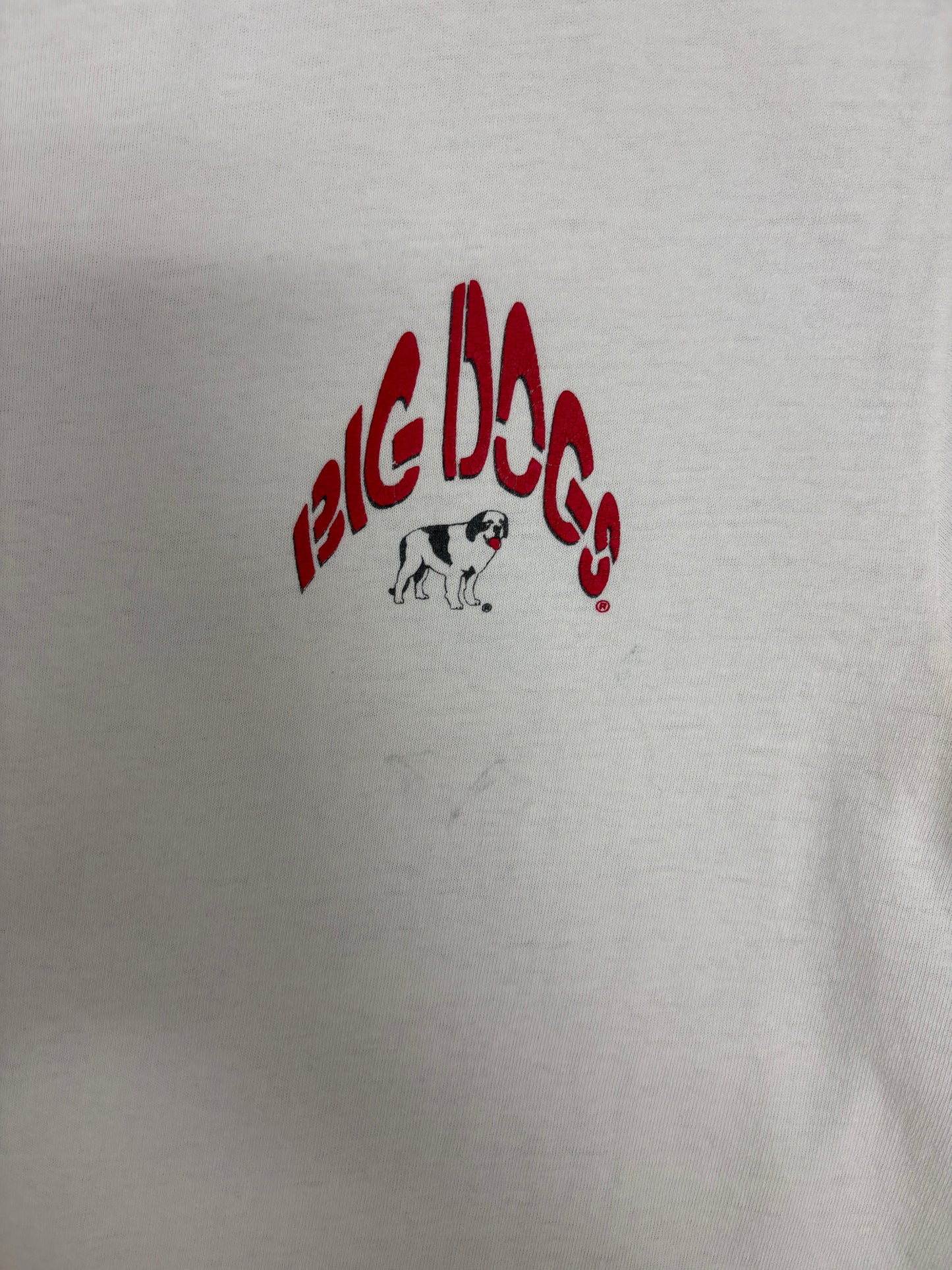 Big Dogs "Dog Trek" Graphic Tee | Size Large | Vintage 1990s Cartoon Dog White T-Shirt |