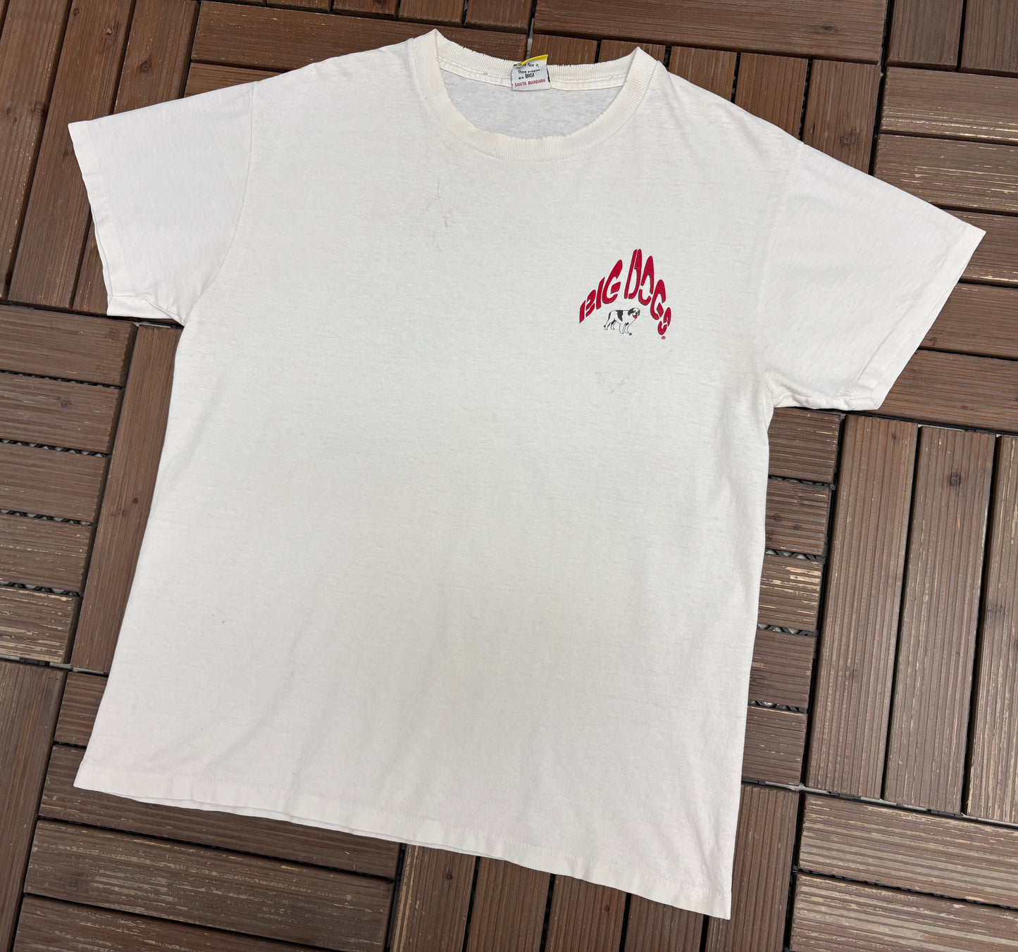 Big Dogs "Dog Trek" Graphic Tee | Size Large | Vintage 1990s Cartoon Dog White T-Shirt |