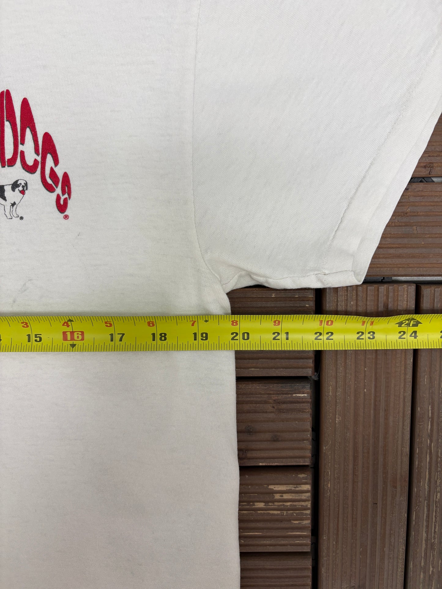 Big Dogs "Dog Trek" Graphic Tee | Size Large | Vintage 1990s Cartoon Dog White T-Shirt |