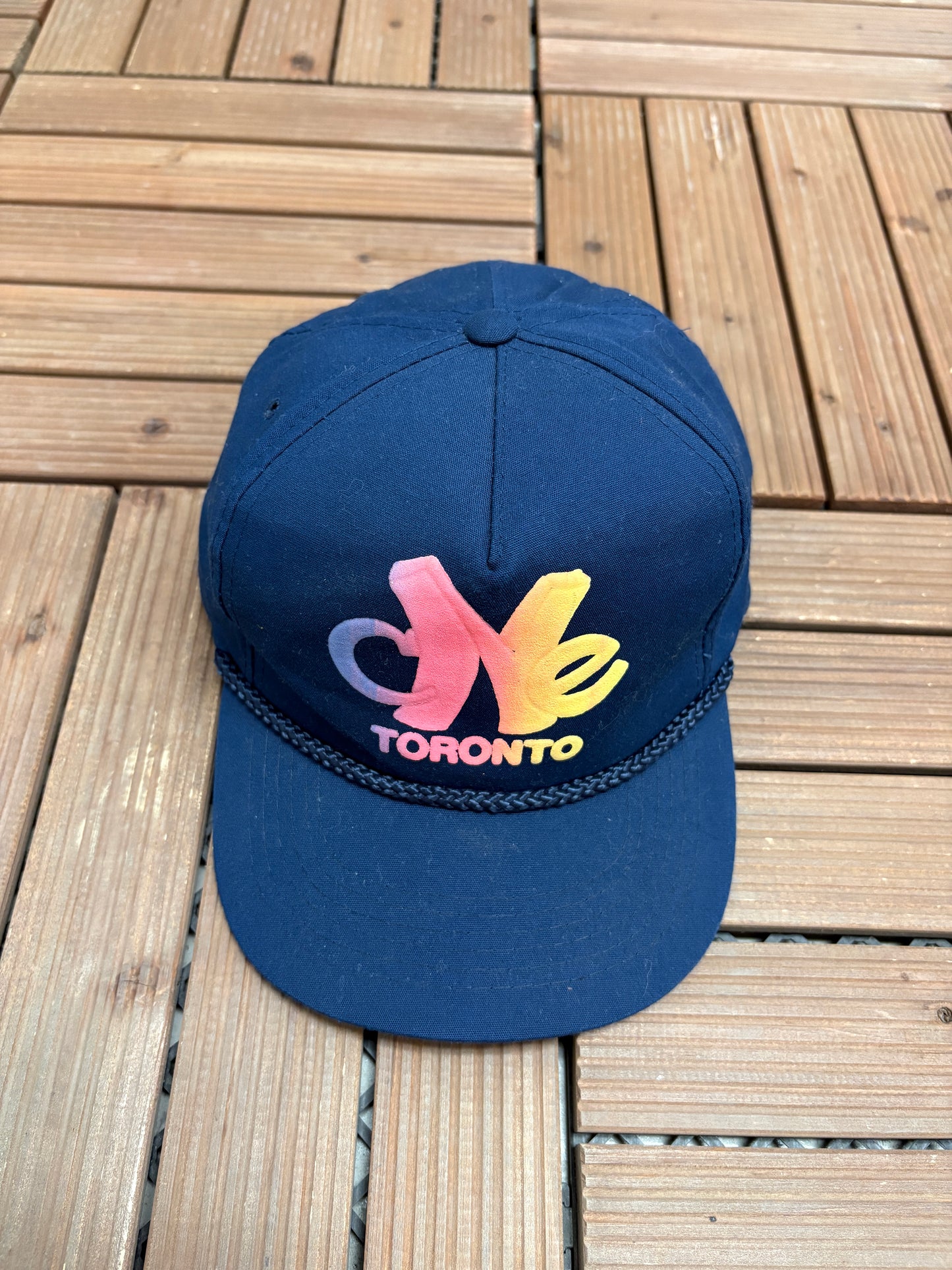 Toronto Canadian National Exhibition CNE Graphic Hat | Snap Back | Vintage 1990s Tourist Blue Cap |
