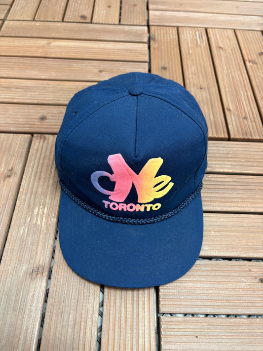 Toronto Canadian National Exhibition CNE Graphic Hat | Snap Back | Vintage 1990s Tourist Blue Cap |