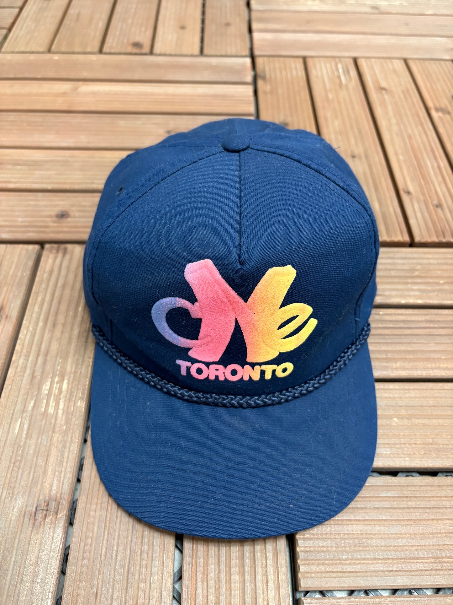 Toronto Canadian National Exhibition CNE Graphic Hat | Snap Back | Vintage 1990s Tourist Blue Cap |