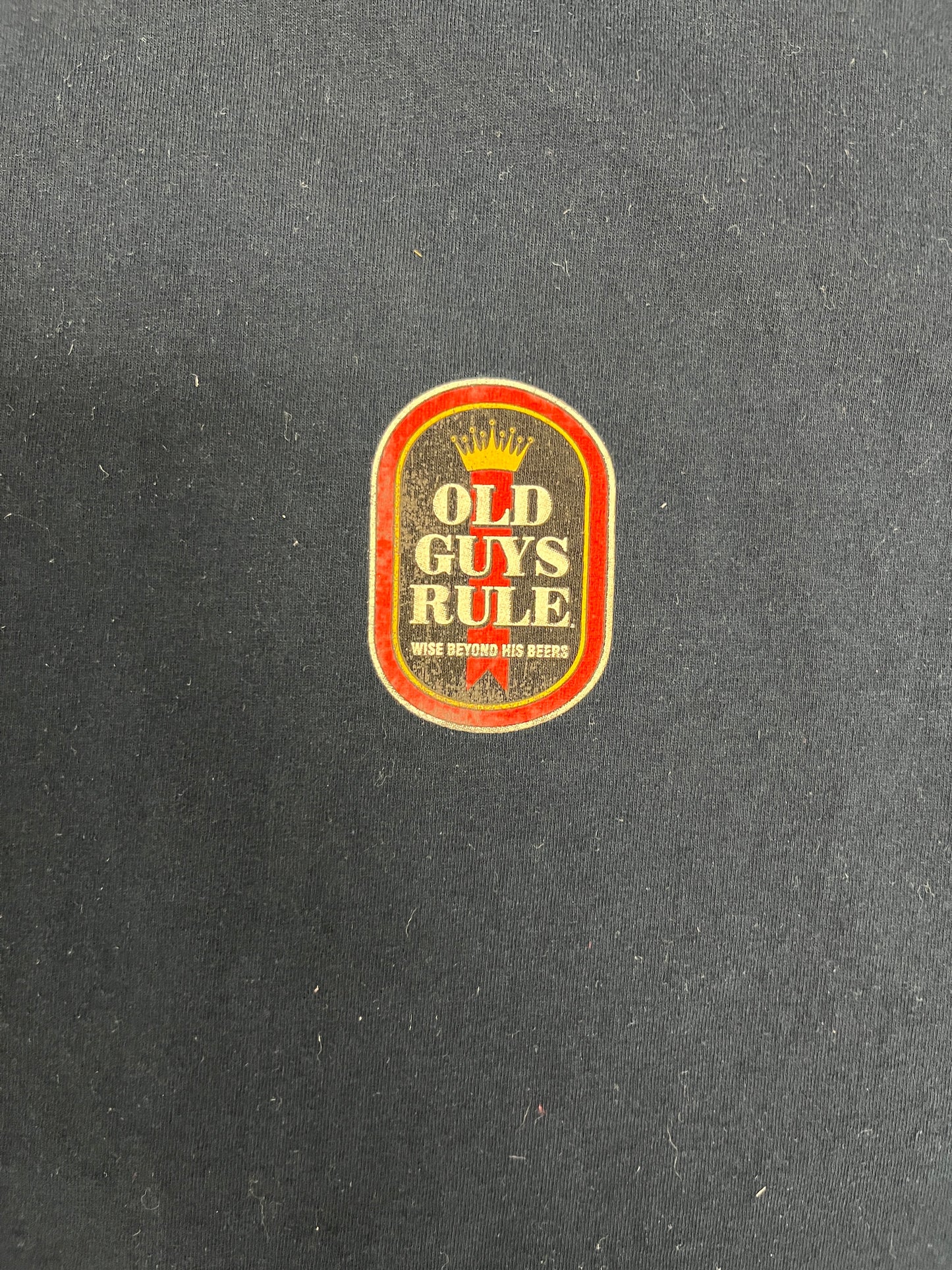 Old Guys Rule Wise Beyond His Beers Graphic Tee | Size XX-Large | Vintage 2000s Funny Blue T-Shirt |