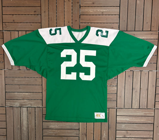 Green & White Football Jersey | Size Large | Vintage 1970s Football Russell Athletic Jersey |