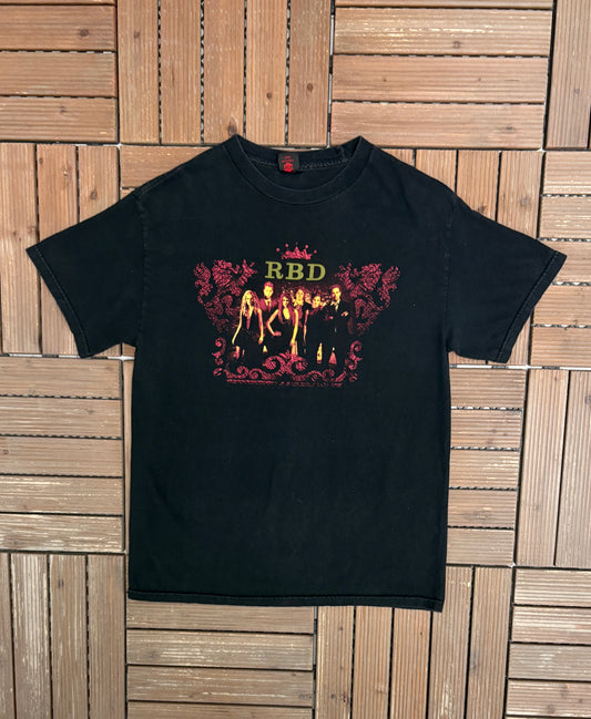 RBD Rebelde Tour 2006 Graphic Tee | Size Medium | Vintage 2000s Latin Pop Music Black T-Shirt |