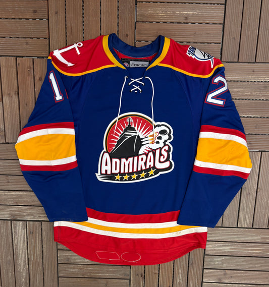 Norfolk Admirals Paul Szczechura Hockey Jersey | Size 52/Large | Vintage 2000s Blue AHL Hockey Jersey |