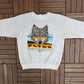 American Heritage Grey Wolf Graphic Sweater | Size X-Large | Vintage 1990s Animal Grey Sweater |