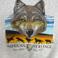 American Heritage Grey Wolf Graphic Sweater | Size X-Large | Vintage 1990s Animal Grey Sweater |