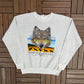 American Heritage Grey Wolf Graphic Sweater | Size X-Large | Vintage 1990s Animal Grey Sweater |