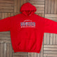 Property of Budweiser Athletic Dept Graphic Hoodie | Size XX-Large | Vintage 2000s Alcohol Promotional Red Sweater |