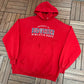 Property of Budweiser Athletic Dept Graphic Hoodie | Size XX-Large | Vintage 2000s Alcohol Promotional Red Sweater |