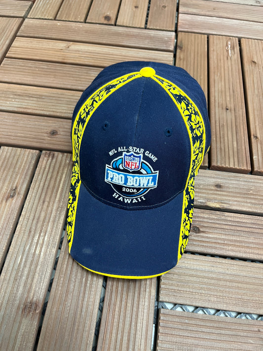 NFL All-Star Game Pro Bowl 2006 Hawaii Graphic Hat | Strap Back | Vintage 2000s NFL Football Blue Cap |