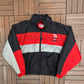 Dale Earnhardt Graphic Puffer Jacket | Size X-Large | Vintage 1990s NASCAR Racing Black Coat |