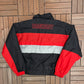 Dale Earnhardt Graphic Puffer Jacket | Size X-Large | Vintage 1990s NASCAR Racing Black Coat |