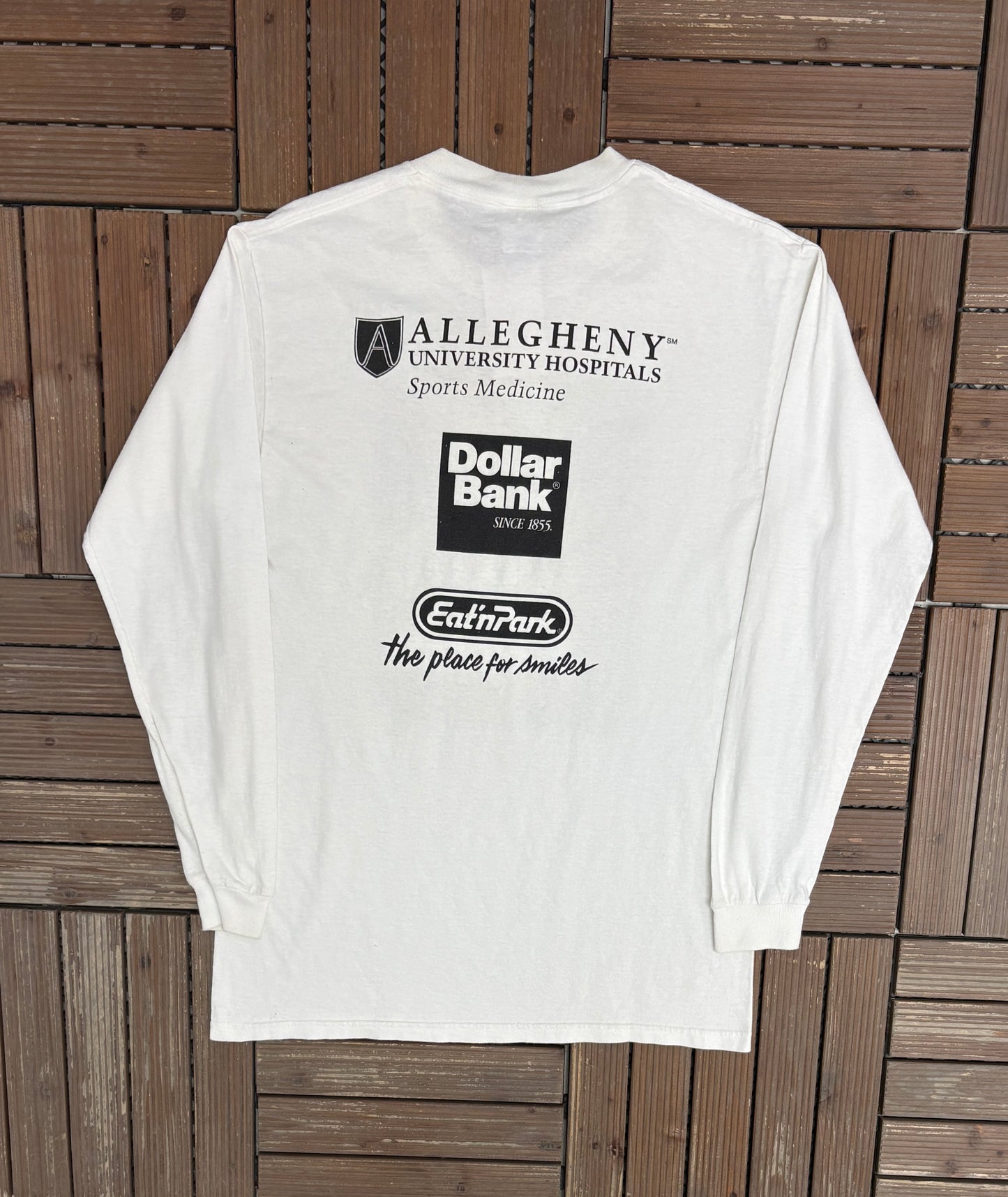 City Of Pittsburgh Great Race Graphic Tee | Size Medium | Vintage 1990s Marathon Long Sleeve T-Shirt |