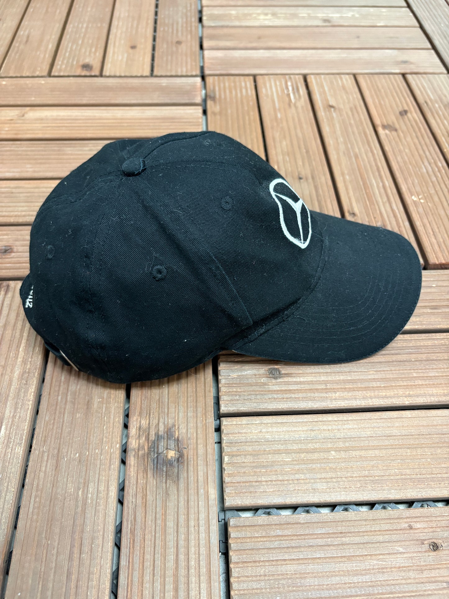 Mercedes-Benz Embroidered Graphic Hat | Metal Clasp | Vintage 2000s Car Promotional Black Cap |