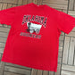 Oklahoma Sooners Graphic Tee | Size X-Large | Vintage 1980s College Red T-Shirt |