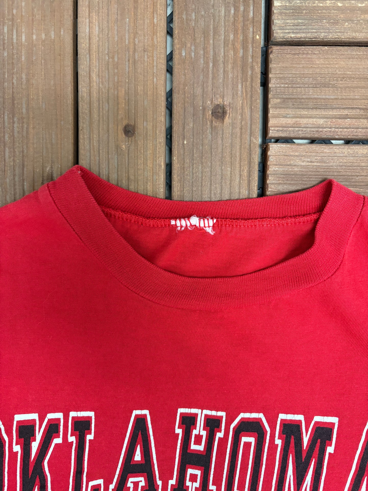 Oklahoma Sooners Graphic Tee | Size X-Large | Vintage 1980s College Red T-Shirt |