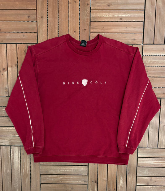 Nike Golf Graphic Crewneck | Size X-Large | Vintage 2000s Branded Red Sweater |