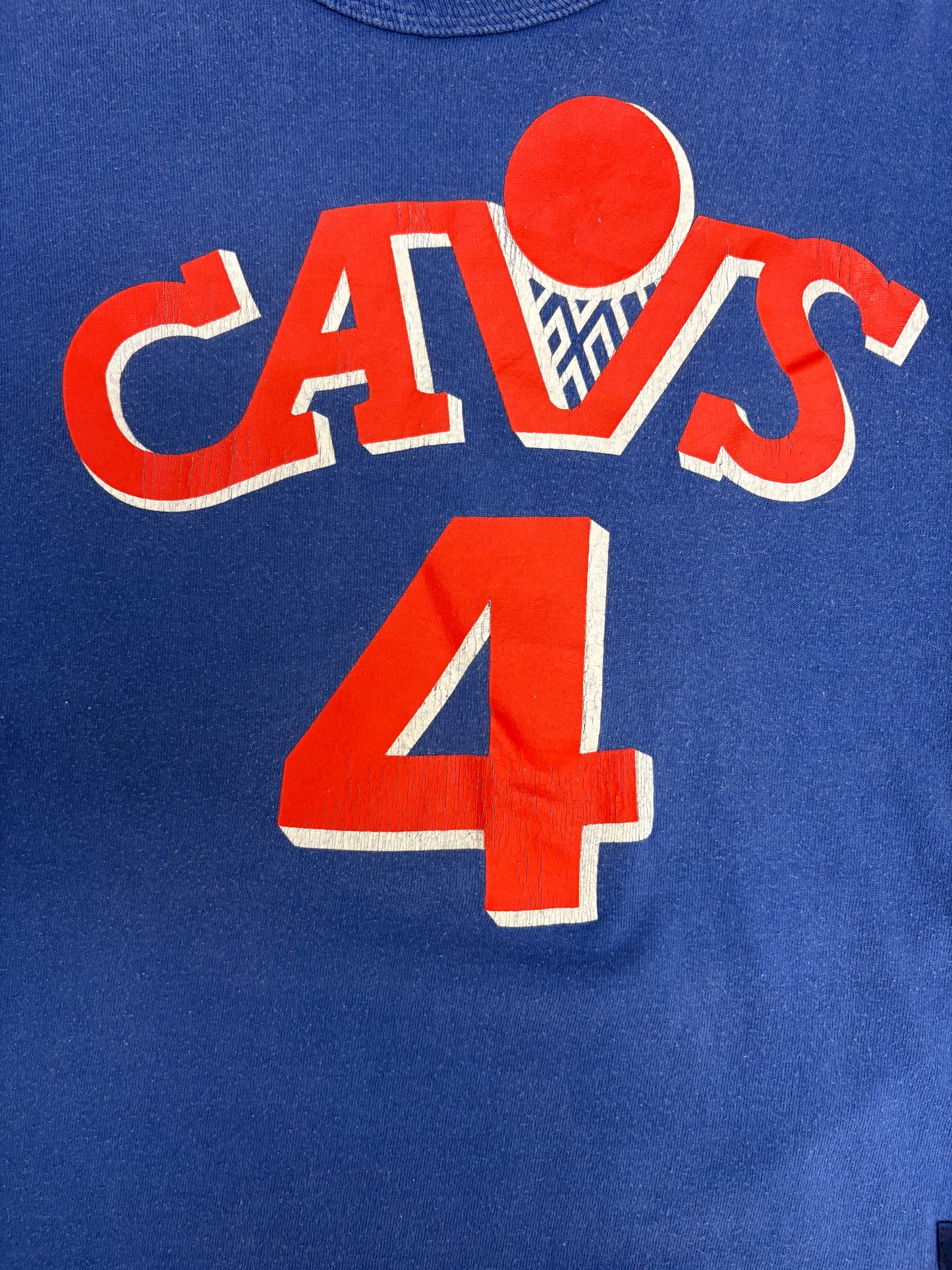 Cleveland Cavaliers Ron Harper Graphic Tee | Size Large | Vintage 1980s Starter NBA Basketball Blue T-Shirt |
