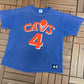 Cleveland Cavaliers Ron Harper Graphic Tee | Size Large | Vintage 1980s Starter NBA Basketball Blue T-Shirt |