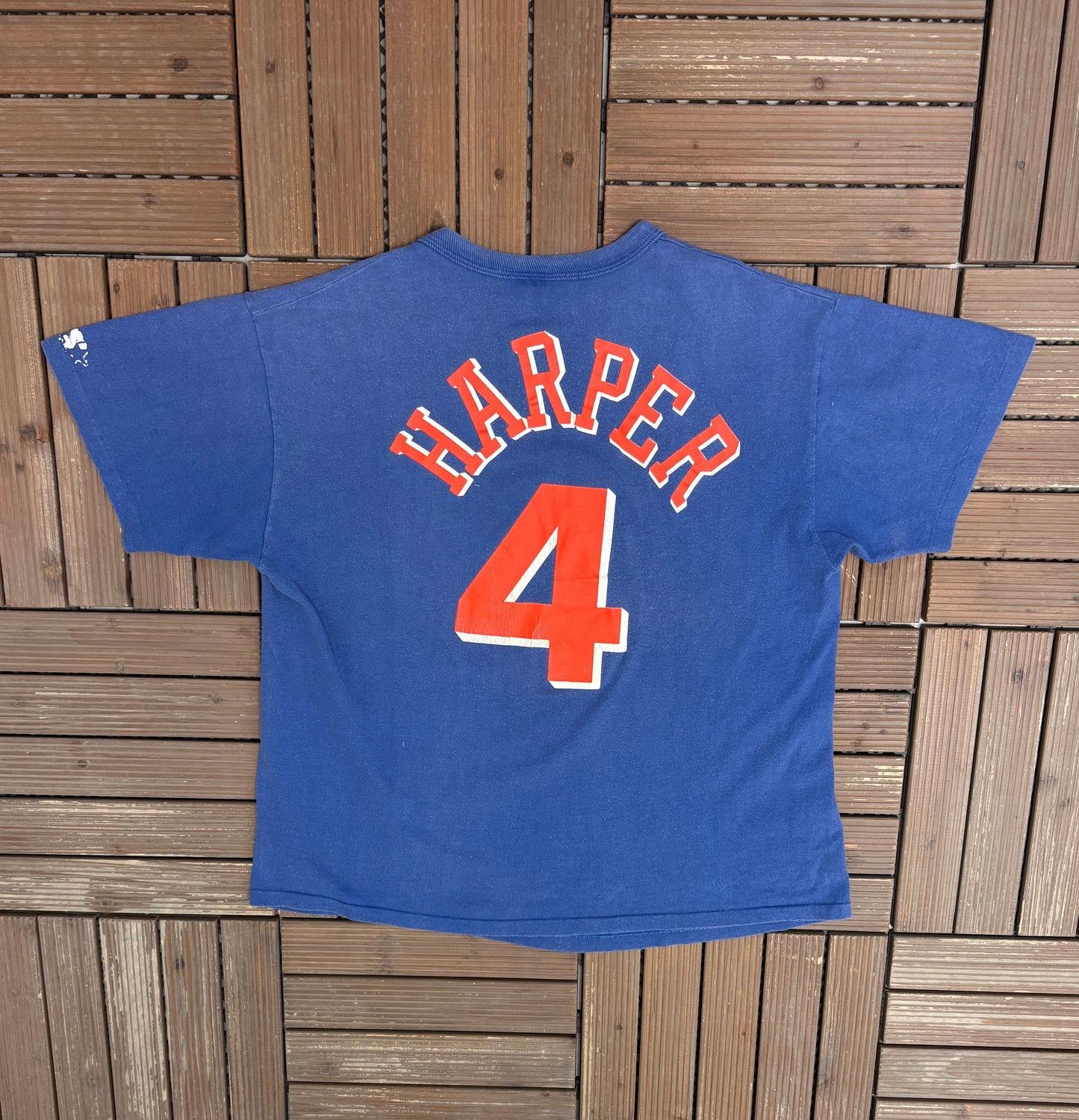 Cleveland Cavaliers Ron Harper Graphic Tee | Size Large | Vintage 1980s Starter NBA Basketball Blue T-Shirt |