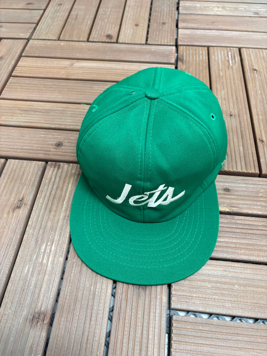 New York Jets Embroidered Graphic Hat | Snap Back | Vintage 1990s NFL Football Green Cap |