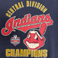 Cleveland Indians 1995 Central Division Champions Graphic Crewneck | Size Large | Vintage 1990s MLB Baseball Blue Sweater |