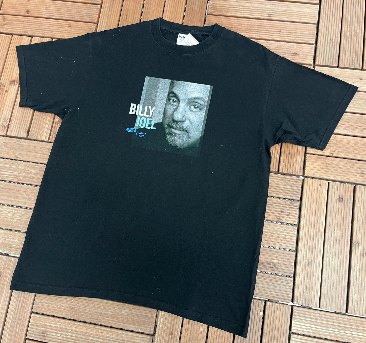 Billy Joel 2006 Tour Graphic Tee | Size X-Large | Vintage 2000s American Singer Black T-Shirt |