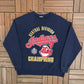 Cleveland Indians 1995 Central Division Champions Graphic Crewneck | Size Large | Vintage 1990s MLB Baseball Blue Sweater |