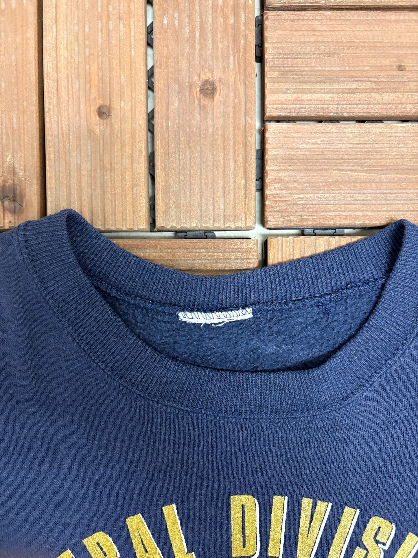 Cleveland Indians 1995 Central Division Champions Graphic Crewneck | Size Large | Vintage 1990s MLB Baseball Blue Sweater |