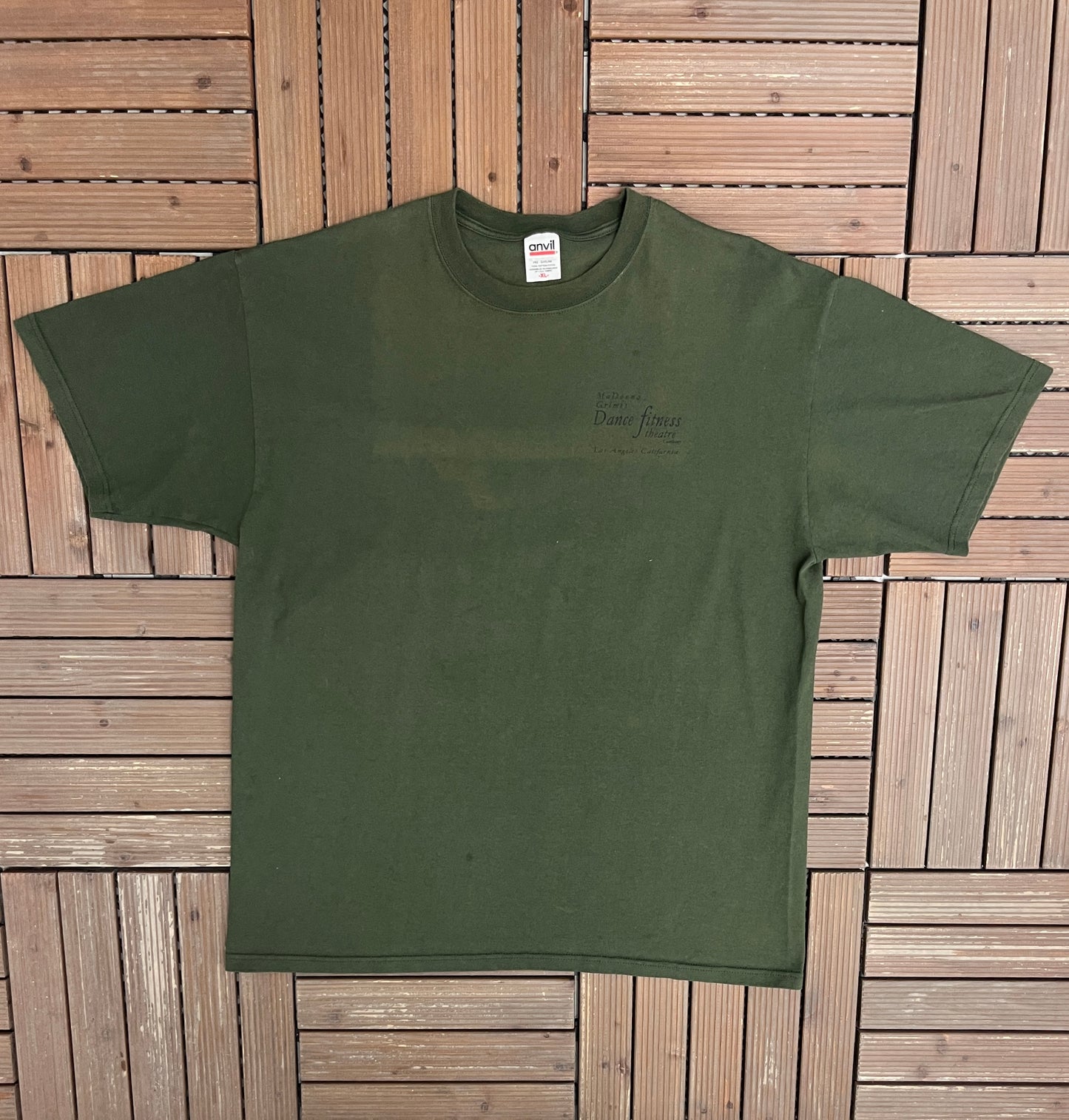 MaDonna Grimes Dance Fitness Graphic Tee | Size X-Large | Vintage 2000s Promotional Green T-Shirt |