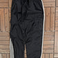 Adidas Striped Graphic Track Pants | Size Medium | Vintage 2000s Black Branded Pants |