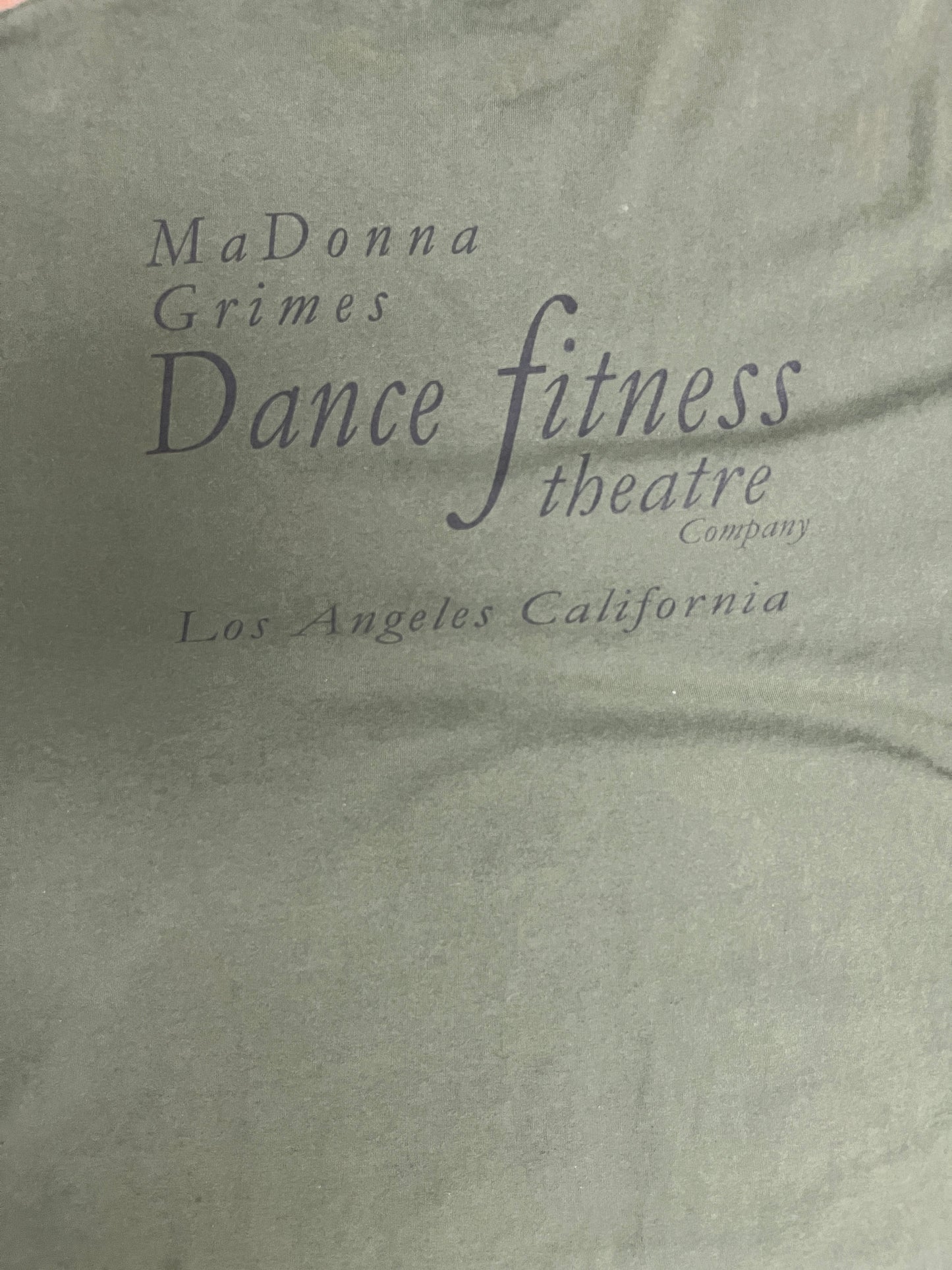 MaDonna Grimes Dance Fitness Graphic Tee | Size X-Large | Vintage 2000s Promotional Green T-Shirt |