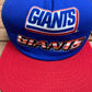 New York Giants Graphic Hat | Snap Back | Vintage 1990s NFL Football Trucker Blue Cap |