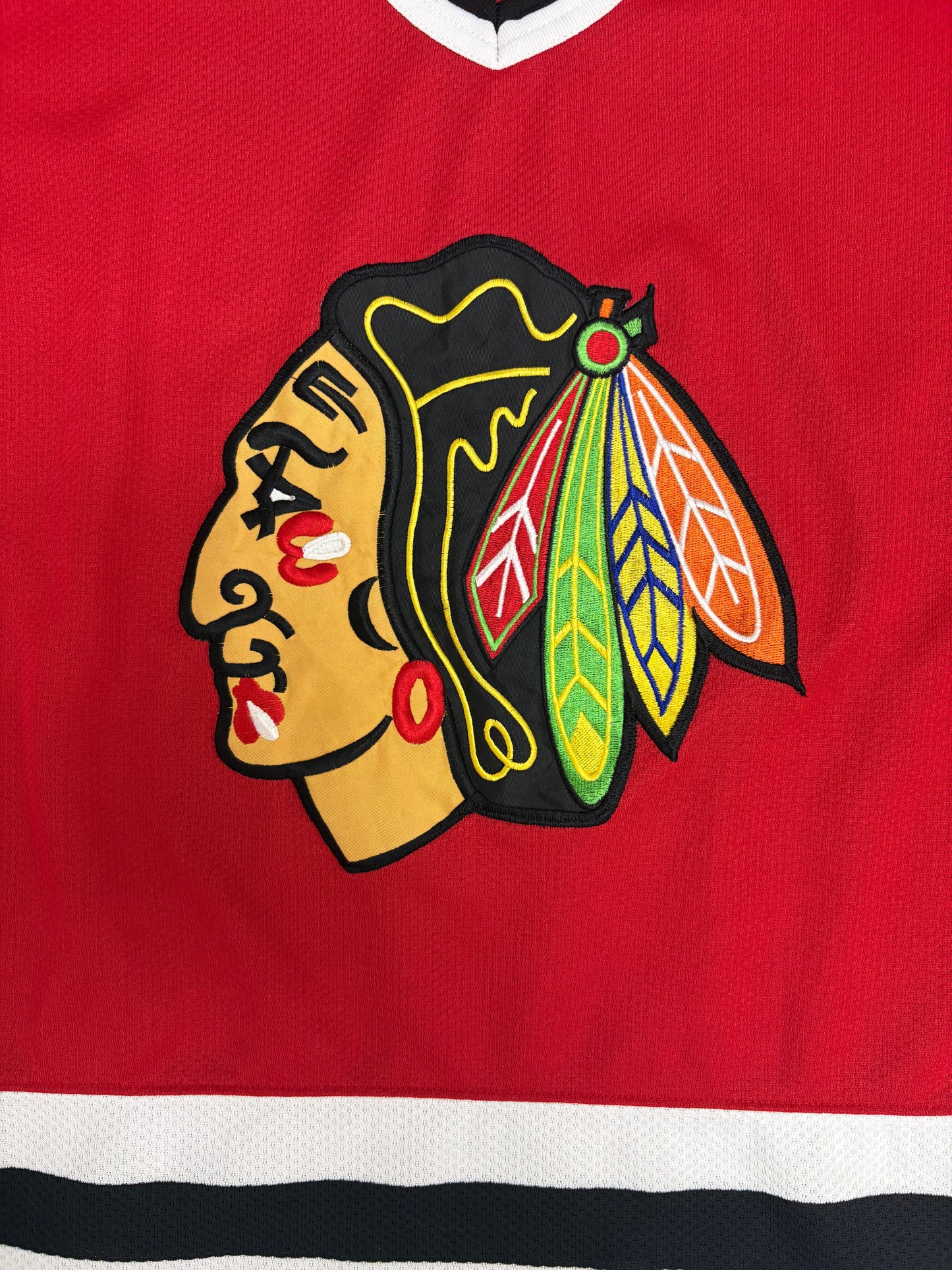 Chicago Blackhawks Stitched Hockey Jersey | Size Large | Vintage 1990s Starter NHL Hockey Red Jersey |