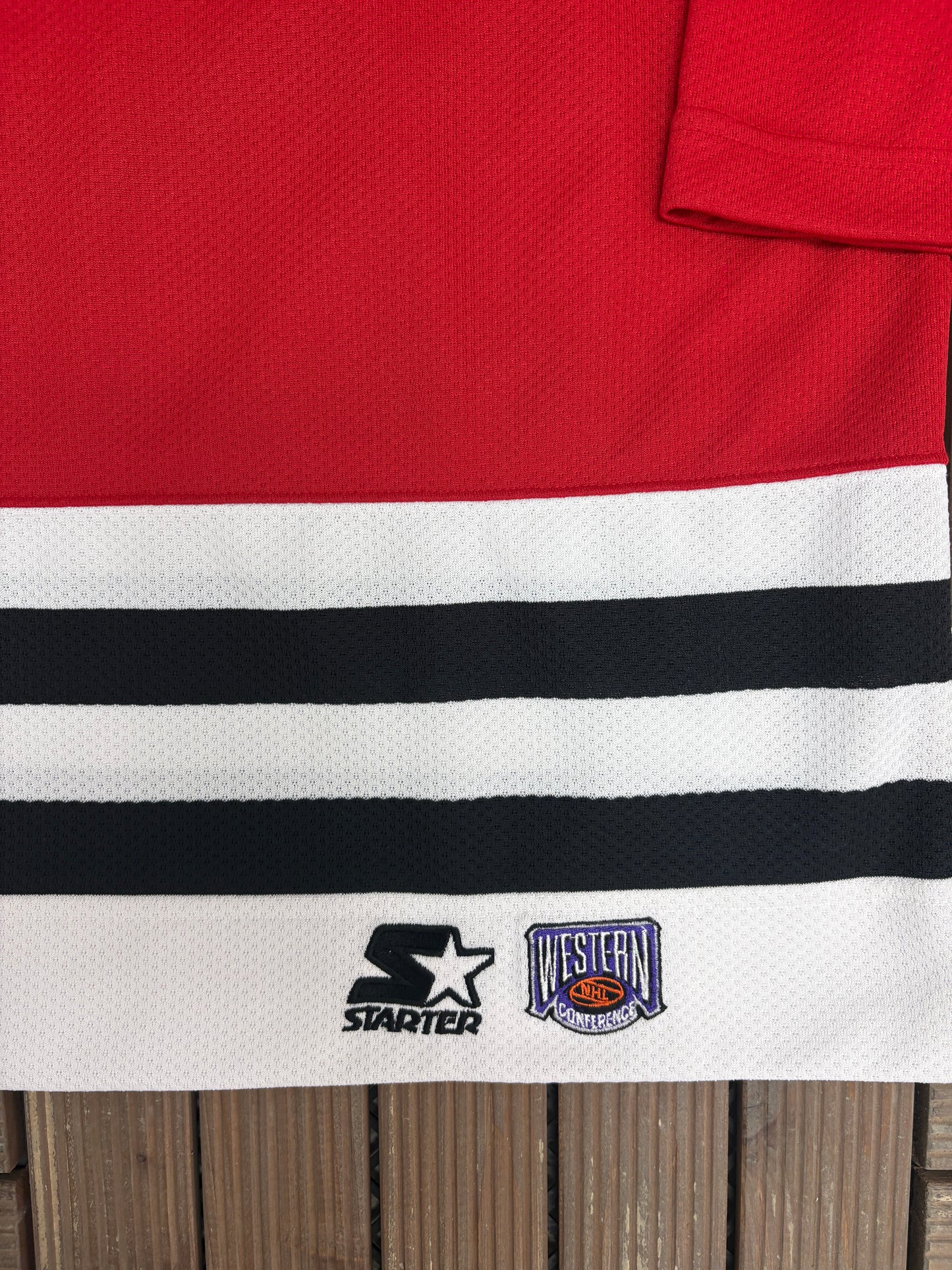 Chicago Blackhawks Stitched Hockey Jersey | Size Large | Vintage 1990s Starter NHL Hockey Red Jersey |