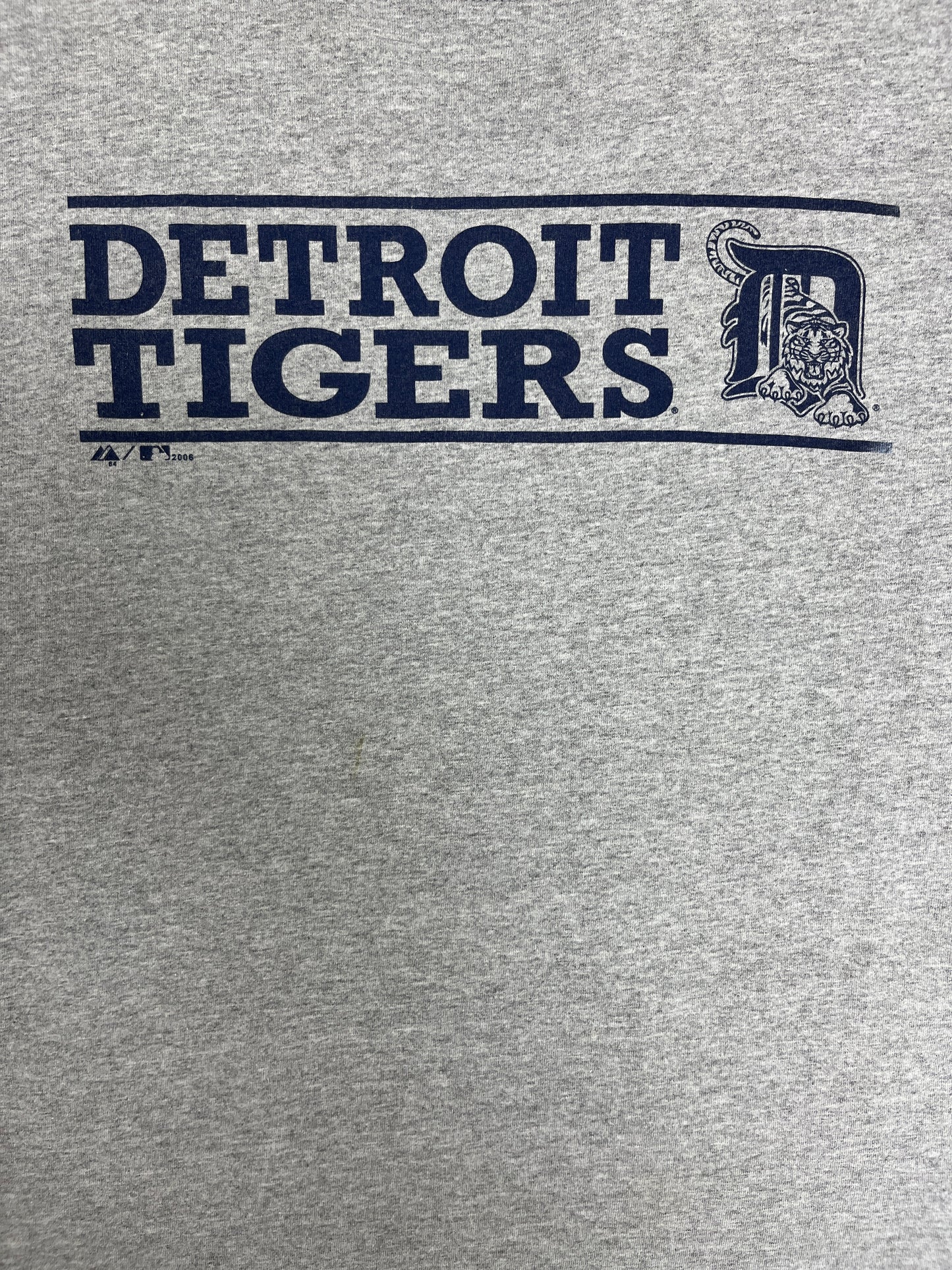 Detroit Tigers Graphic Tee | Size X-Large | Vintage 2000s MLB Baseball Grey T-Shirt |