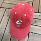 Cleveland Cavaliers Embroidered Graphic Hat | Strap Back | Vintage 2000s NBA Basketball Red Cap |