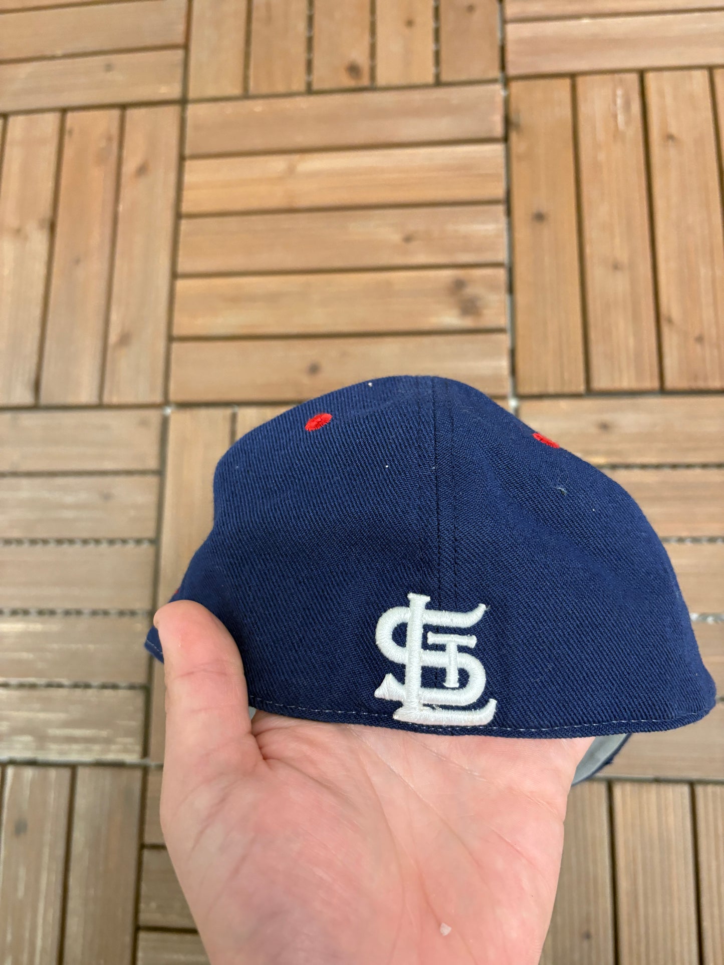 St. Louis Cardinals Embroidered Graphic Hat | Size 7 1/8 | Vintage 2000s MLB Baseball Blue Cap |