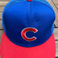 Chicago Cubs Embroidered Graphic Hat | Snap Back | Vintage 1980s MLB Baseball Trucker Blue Cap |