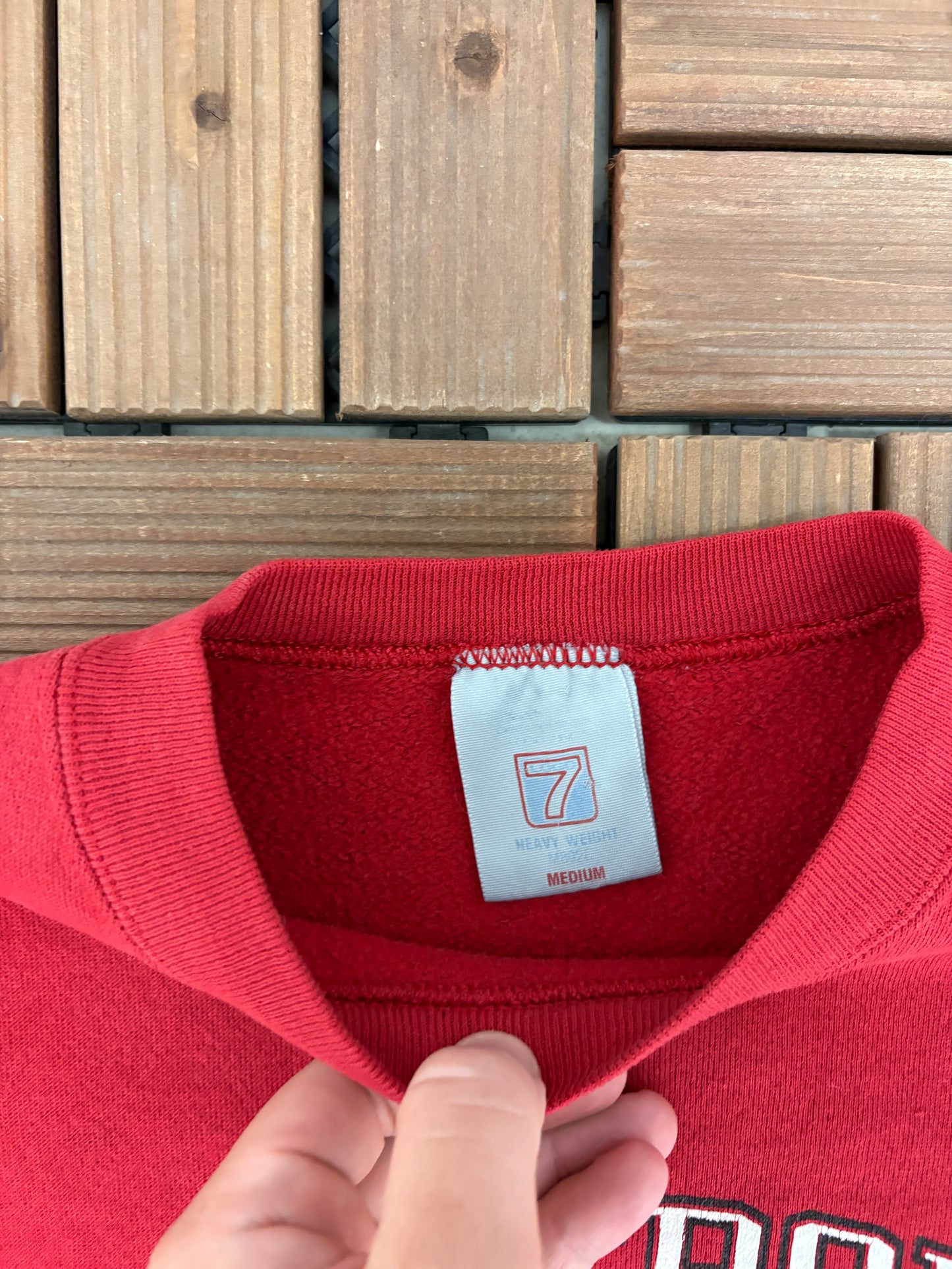 Detroit Red Wings Graphic Crewneck | Size Medium | Vintage 1990s NHL Hockey Red Sweater |