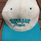 Hawaiian Tropic Embroidered Graphic Hat | Snap Back | Vintage 1990s Promotional White Cap |
