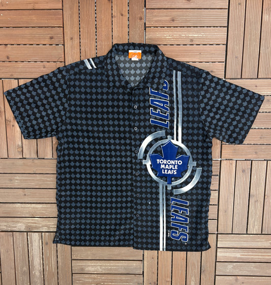 Toronto Maple Leafs Graphic Tee | Size Large | Vintage 2000s NHL Hockey Black T-Shirt |