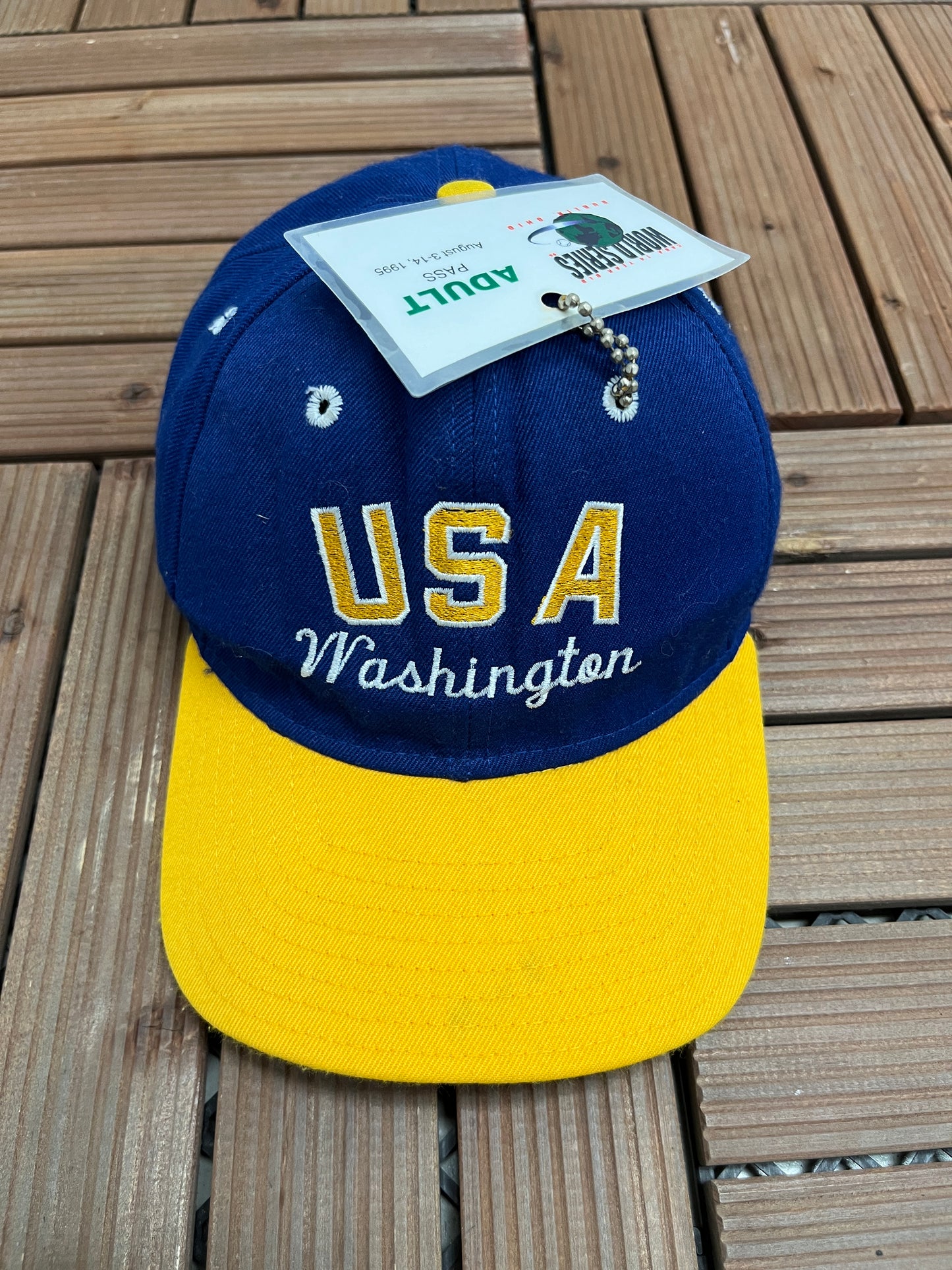 Washington, USA CABA World Series Graphic Hat | Snap Back | Vintage 1990s Baseball Blue Cap |