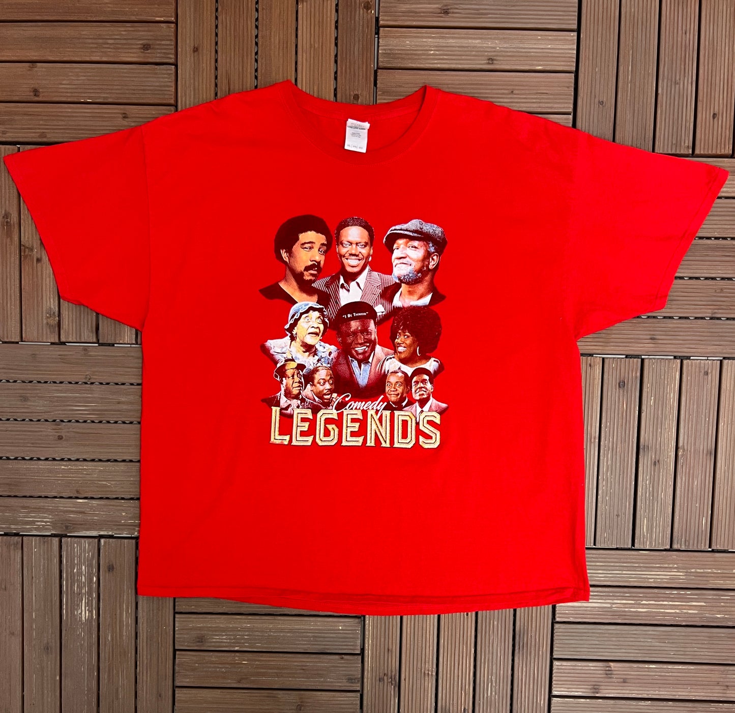 Comedy Legends Graphic Tee | Size XXX-Large | Vintage 2000s Comedy Promotional Red T-Shirt |